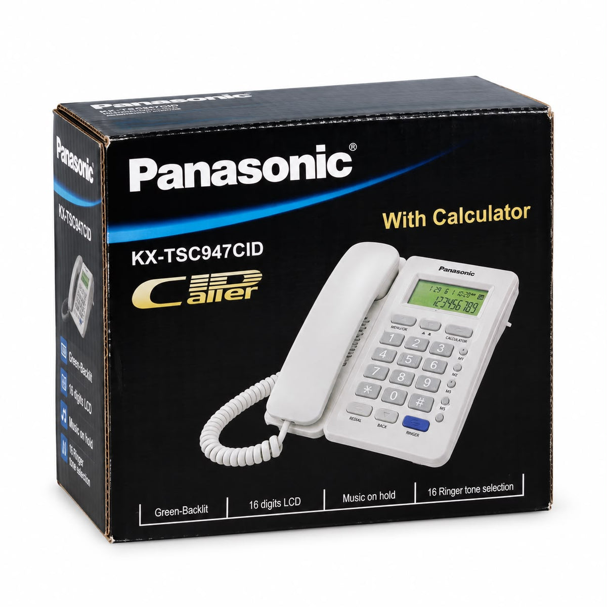 Panasonic KX-TSC 947 CID White Corded Landline Telephone with Caller ID &amp; Calculator
