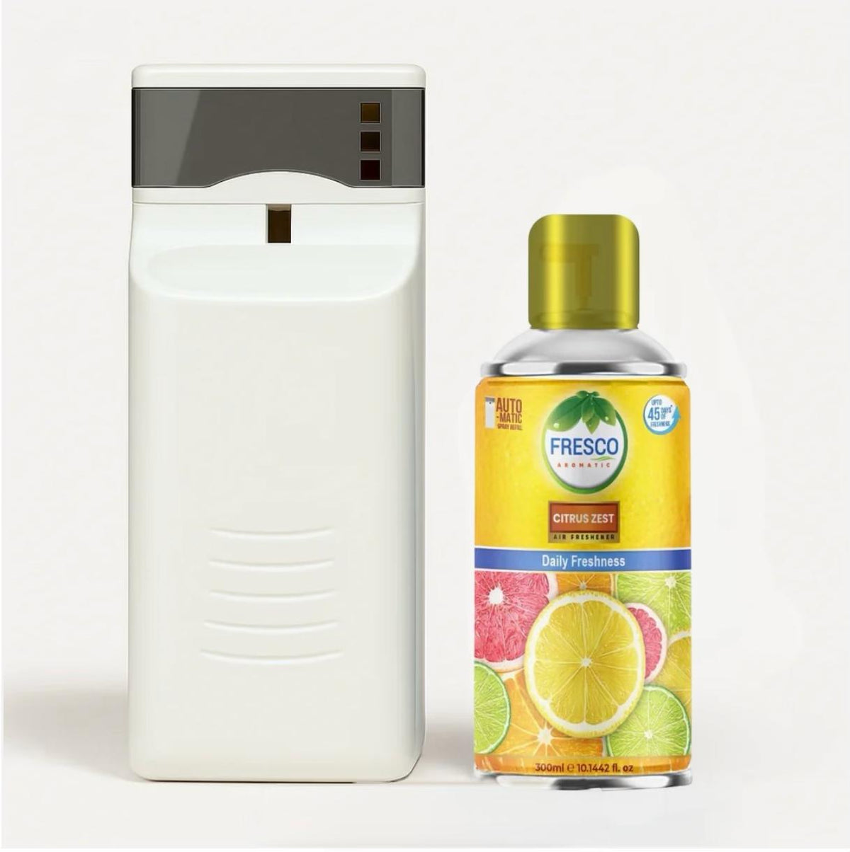 Automatic Air Freshener Dispenser Deluxe Model with Free Fragrance Refill & Batteries