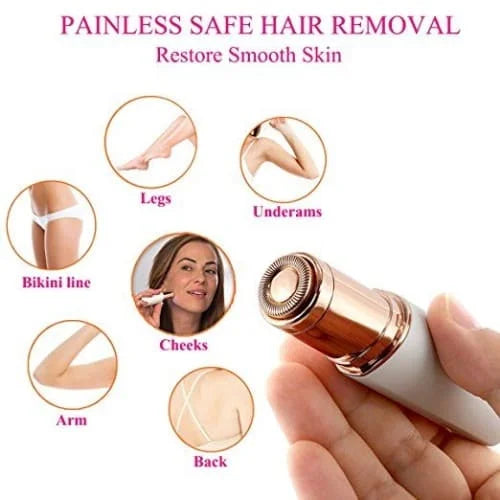 Flawless painless hair remover for legs underarms bikini line cheeks arm and back
