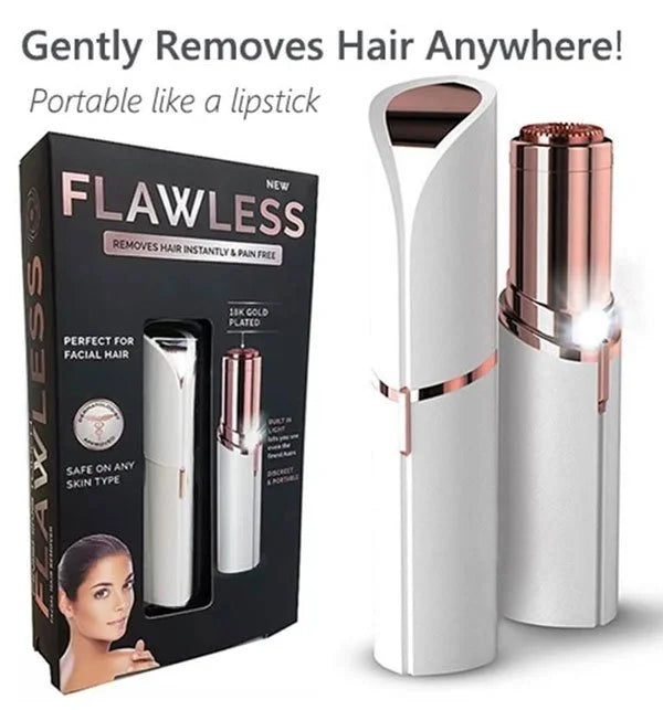 Finishing Touch Flawless hair remover with original box 18K gold plated portable lipstick size