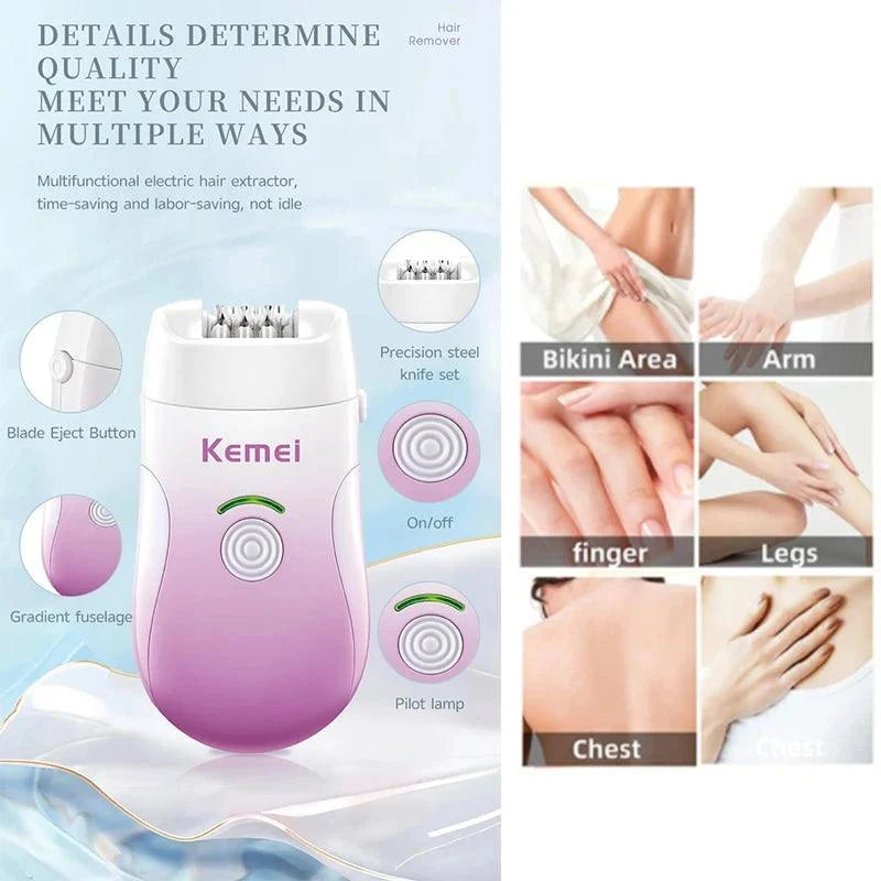 Kemei KM-2068 6-in-1 luxurious hair removal system full set with all attachments and charger