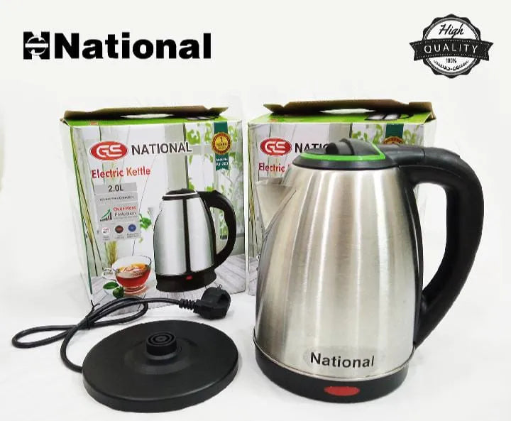 GS National Electric Kettle 2L original box with kettle and base