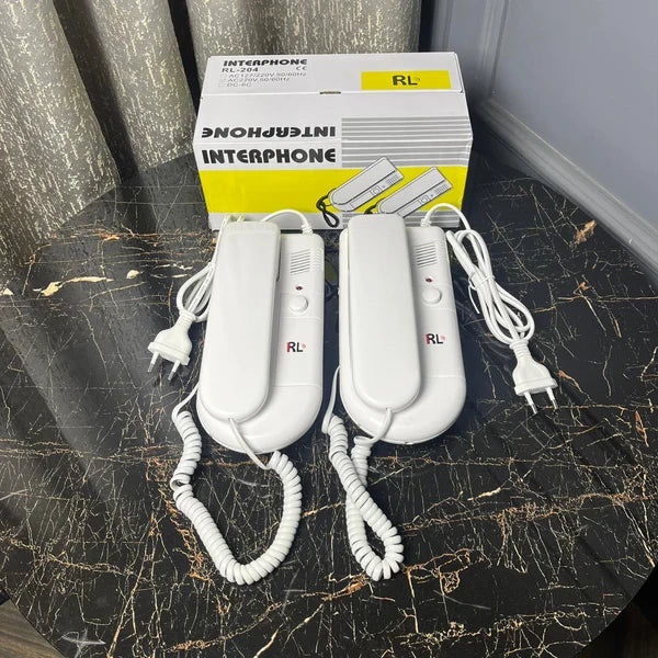 RL-204 Interphone 2-unit wired intercom system with original box and two handset units with power cables