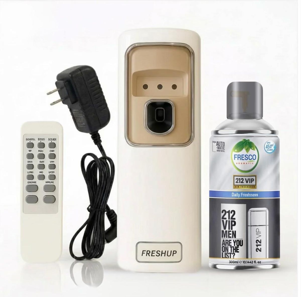 Freshup Automatic Air Freshener Dispenser with Remote, Adaptor and Refill – Dual Power Spray Machine