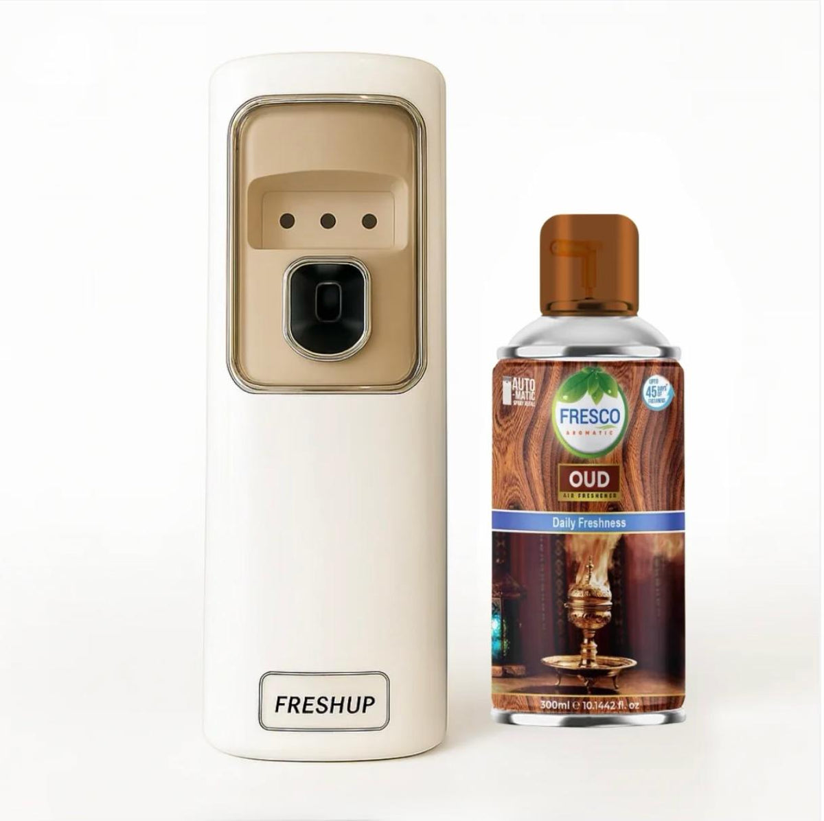 Freshup Automatic Fragrance Dispenser with LED Light, Free Refill and D-Size Batteries