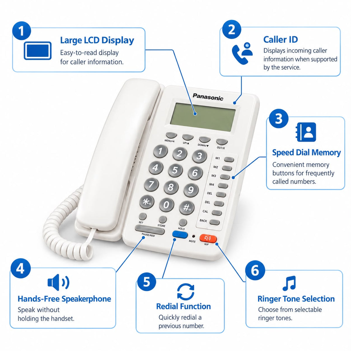 Panasonic KX-TCS 935 Corded Landline Telephone with LCD Display