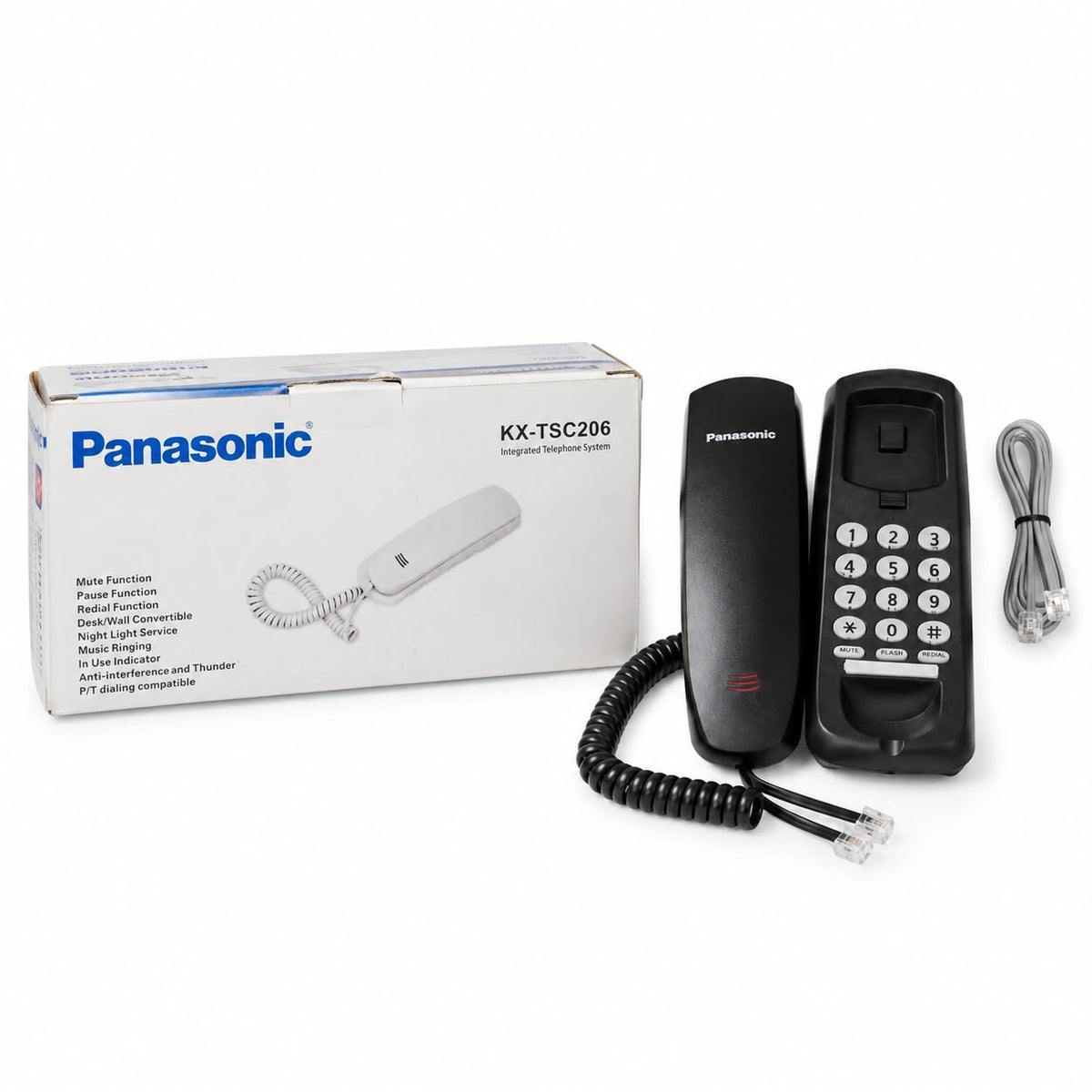 Panasonic KX-TSC206 Black Corded Landline Telephone