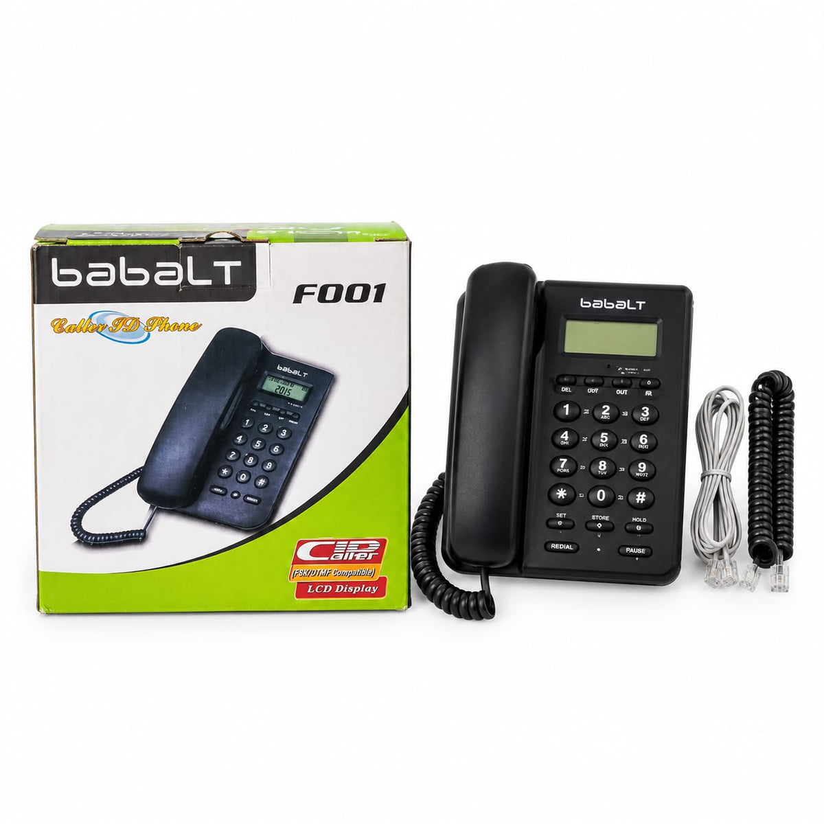 BabalT F001 Black Corded Landline Telephone with Caller ID & LCD Display