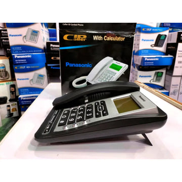 Panasonic Caller ID corded phone with calculator black body LCD display with original box