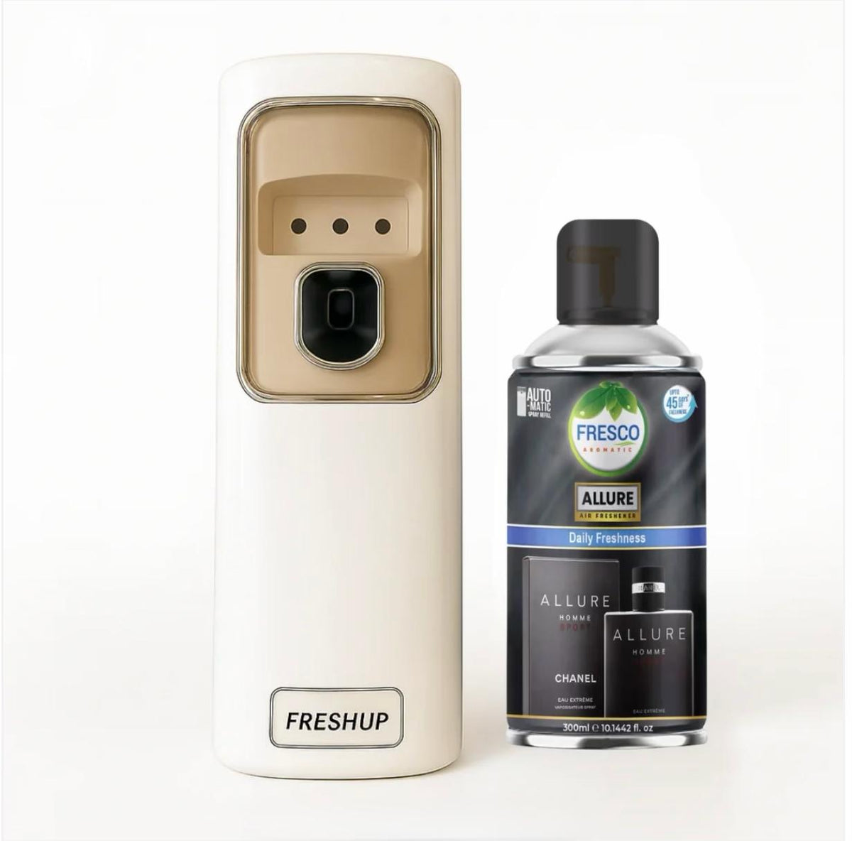 Freshup Automatic Fragrance Dispenser with LED Light, Free Refill and D-Size Batteries