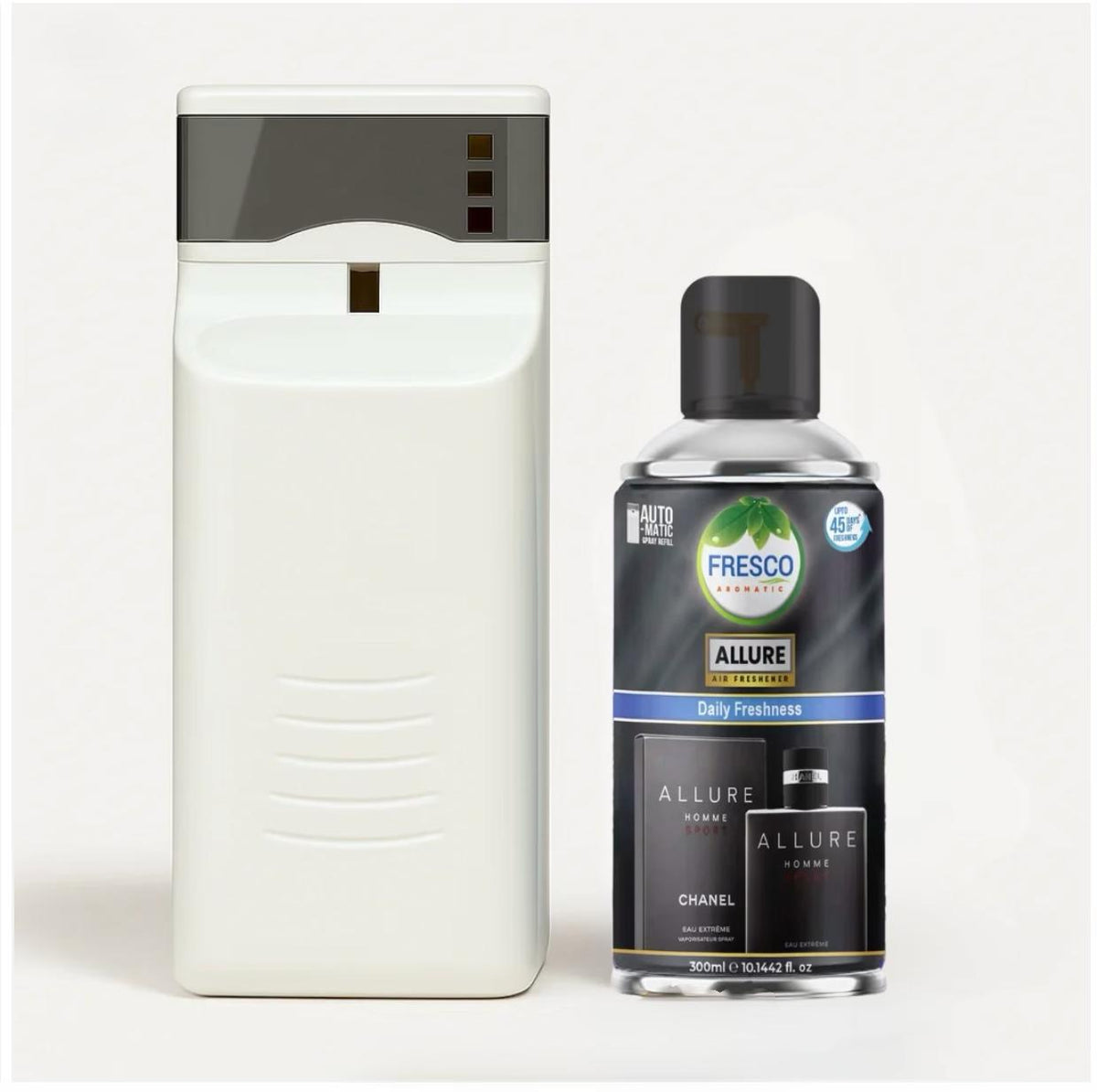Automatic Air Freshener Dispenser Deluxe Model with Free Fragrance Refill & Batteries
