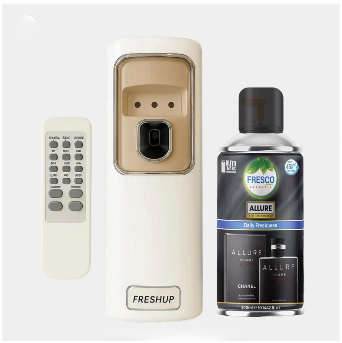 Freshup Automatic Air Freshener Machine with LED and Remote Control – Free Refill Included