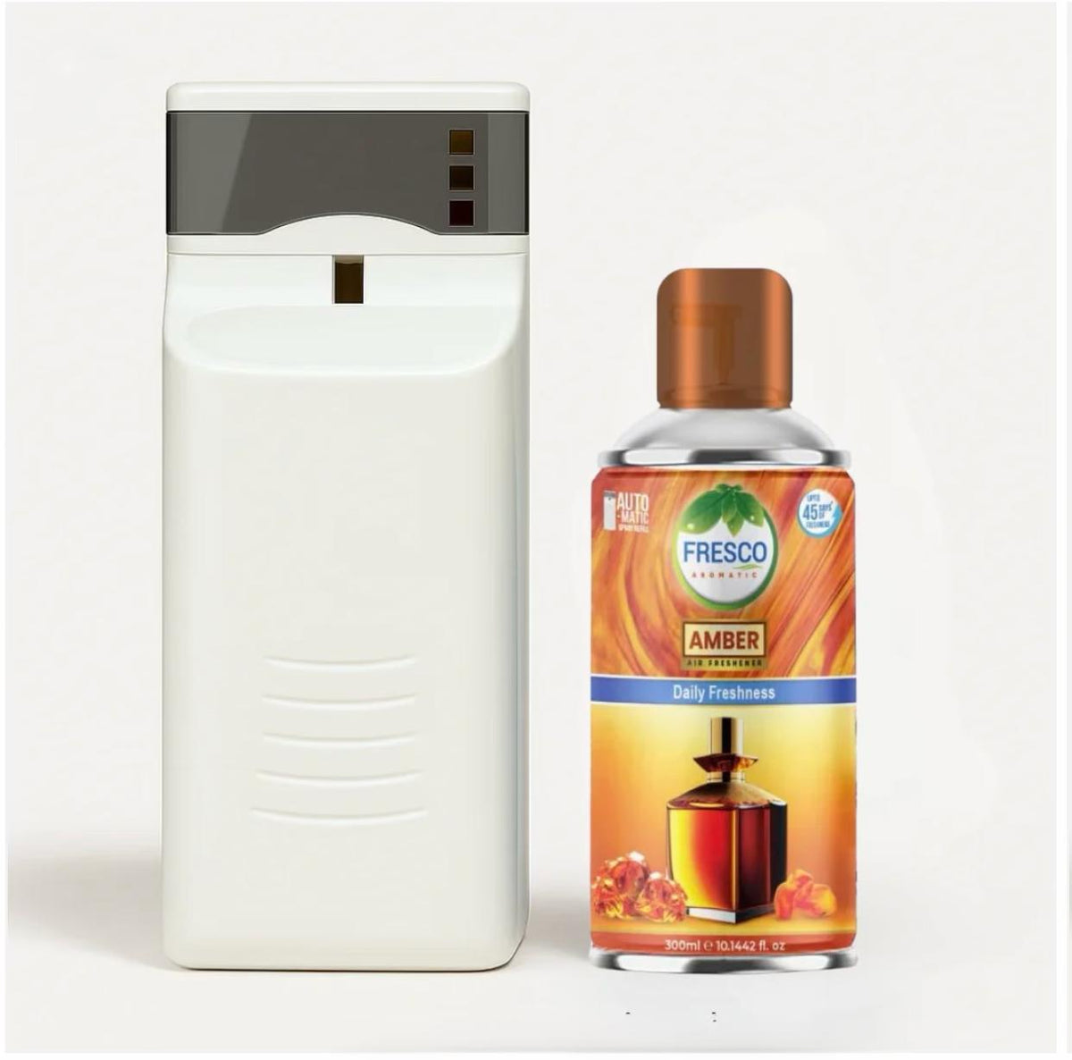 Automatic Air Freshener Dispenser Deluxe Model with Free Fragrance Refill & Batteries