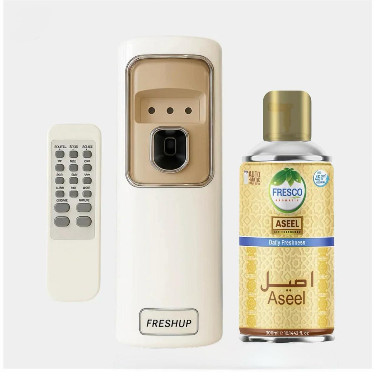 Freshup Automatic Air Freshener Machine with LED and Remote Control – Free Refill Included