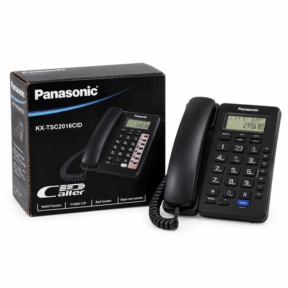 Panasonic KX-TSC2016CID Black Corded Landline Telephone with Caller ID