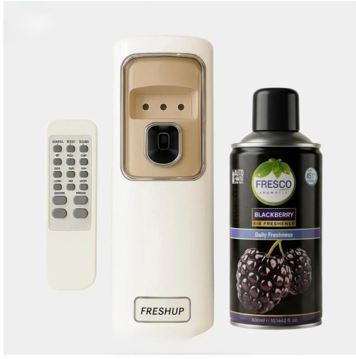 Freshup Automatic Air Freshener Machine with LED and Remote Control – Free Refill Included