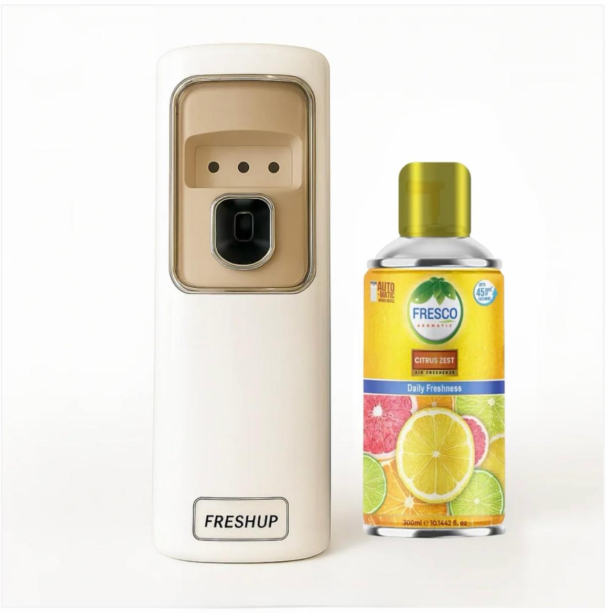 Freshup Automatic Fragrance Dispenser with LED Light, Free Refill and D-Size Batteries