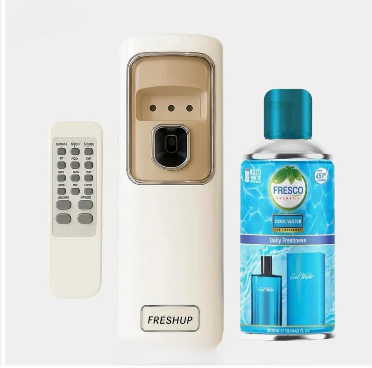 Freshup Automatic Air Freshener Machine with LED and Remote Control – Free Refill Included
