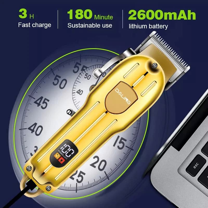 Daling DL-1538 Gold Hair Clipper blade close-up
