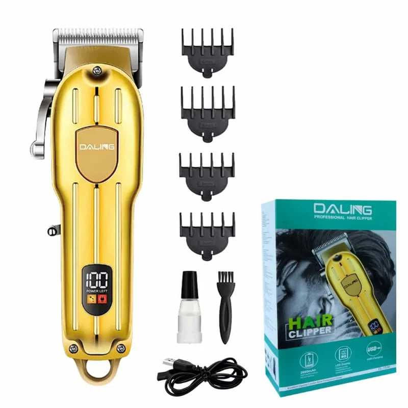 Daling DL-1538 Gold Hair Clipper full set with accessories