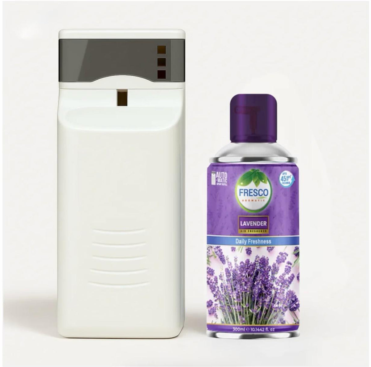 Automatic Air Freshener Dispenser Deluxe Model with Free Fragrance Refill & Batteries