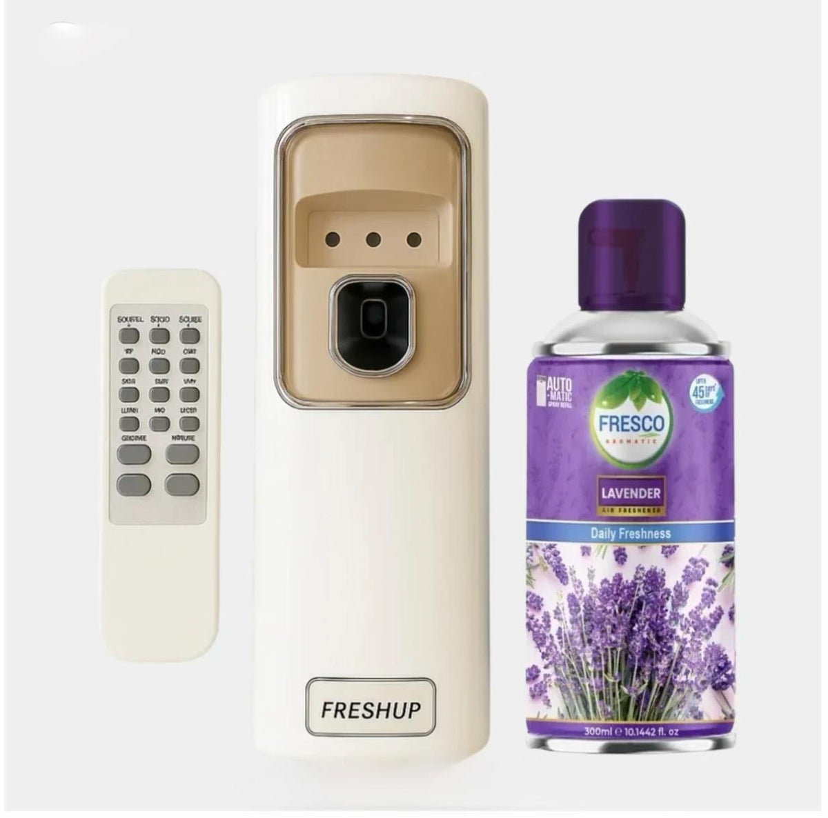 Freshup Automatic Air Freshener Machine with LED and Remote Control – Free Refill Included