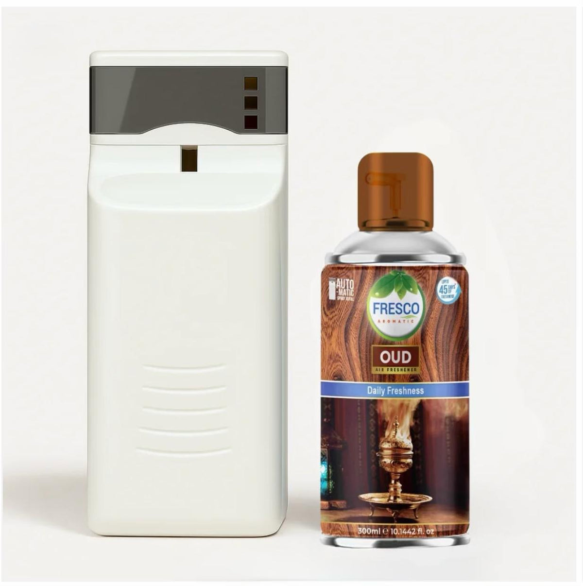 Automatic Air Freshener Dispenser Deluxe Model with Free Fragrance Refill & Batteries