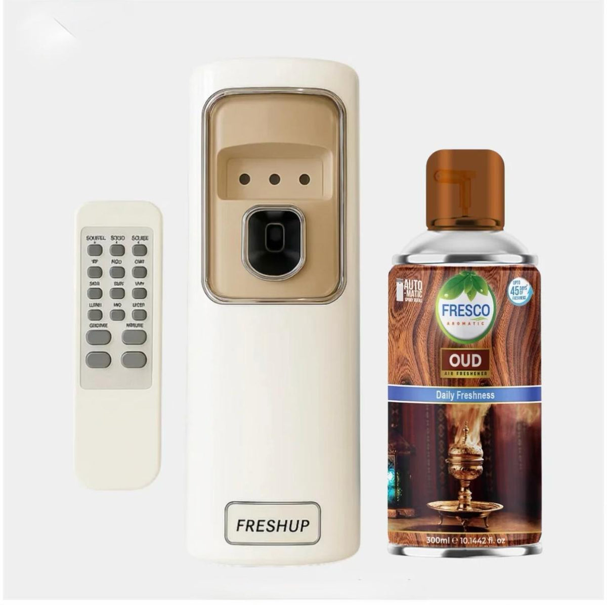 Freshup Automatic Air Freshener Machine with LED and Remote Control – Free Refill Included