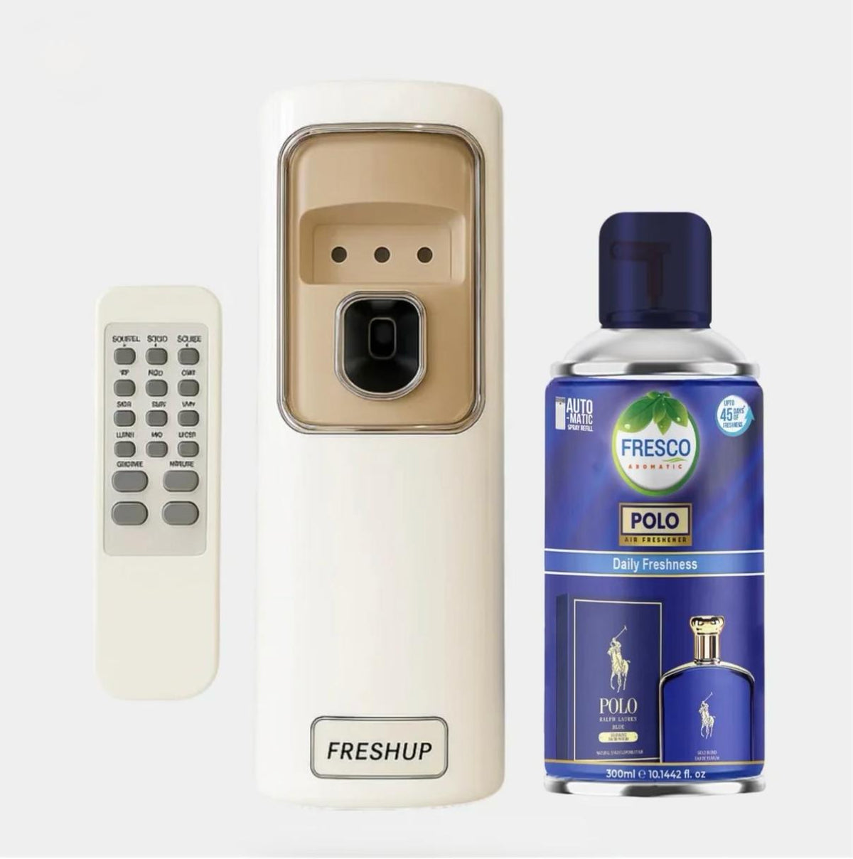 Freshup Automatic Air Freshener Machine with LED and Remote Control – Free Refill Included